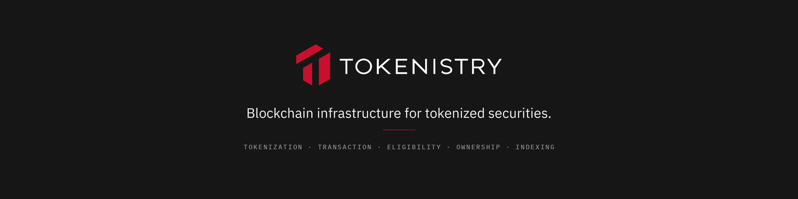 The centred banner: the Tokenistry logo on a black ground