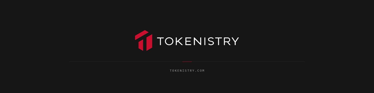 The minimal banner: the Tokenistry logo on a black ground